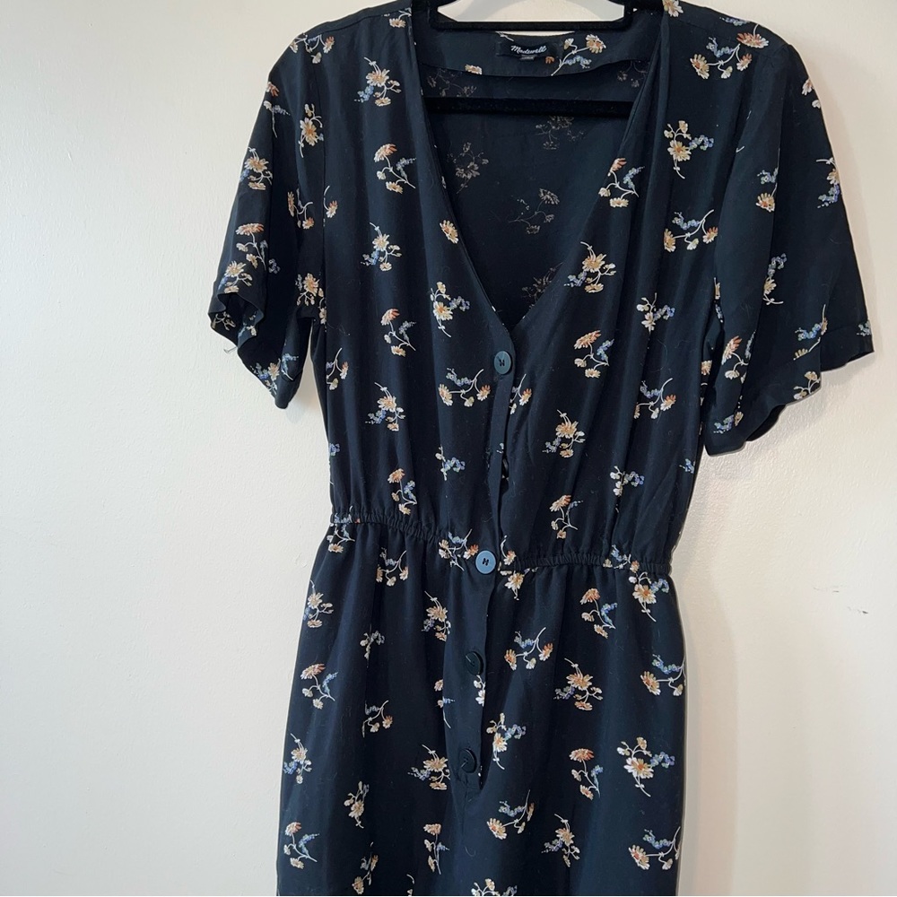 Madewell Navy Floral romper small - Picture 2 of 6